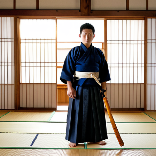 Home 26 **
"A Kendo student, fully clothed in traditional Kendo uniform (Kendo Gi and Hakama), holding a shinai (bamboo sword) in a dojo. The dojo has traditional Japanese architecture with wooden floors and soft lighting. Focused and determined expression. Safe for work, appropriate content, professional quality, perfect anatomy, natural pose, modest attire, well-formed hands, proper finger count."
**