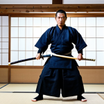 **

"A Kendo practitioner fully clothed in traditional Bogu armor, wielding a Shinai with focused intensity, practicing in a traditional Japanese dojo. Safe for work, appropriate content, professional, perfect anatomy, natural proportions."

**