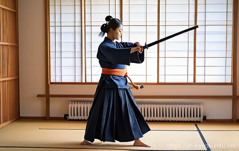 검도 훈련 시간 관리 - **Prompt 2: Dynamic and Focused Kendo Training in the Dojo**
    "Two Kendo practitioners, one male ...