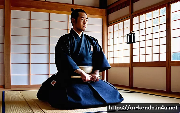 검도용 바닥재 선택 - **Prompt 1: Traditional Dojo Floor in Action**
    "A male Kendo practitioner, approximately 25-35 y...